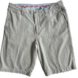 Tommy Bahama Mens TAN Silk Cotton Herringbone Chino Shorts Size 32x10.5